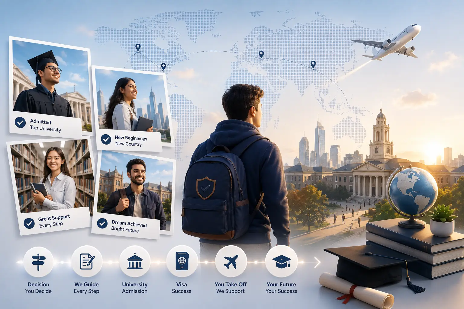 Student studying abroad